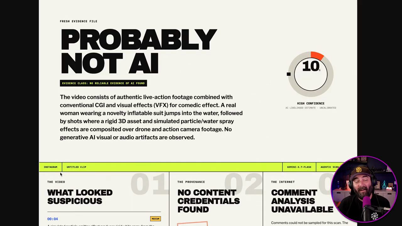 Báo cáo Probably Not AI với điểm 10 và nhãn High confidence