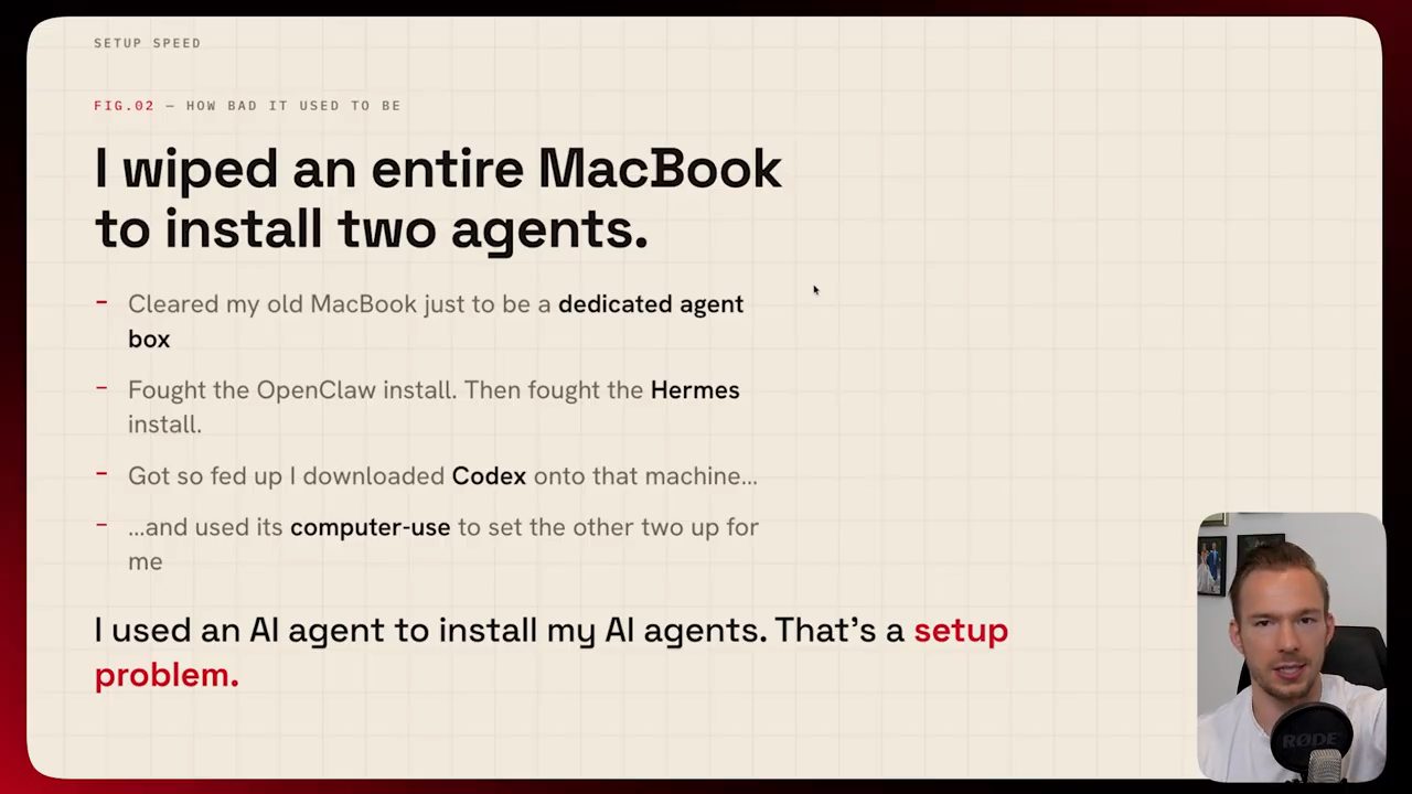Slide I wiped an entire MacBook to install two agents