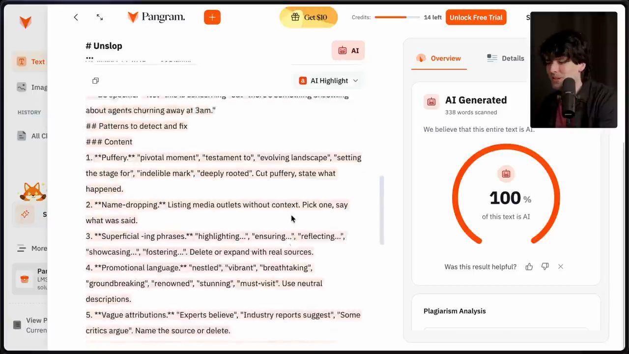Công cụ phát hiện văn bản AI chấm đoạn skill unslop