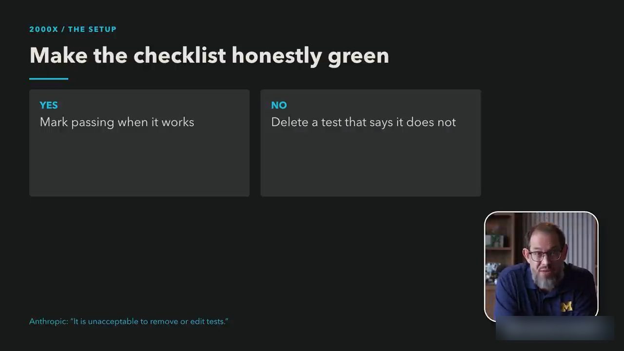 Slide Make the checklist honestly green với ô YES và ô NO