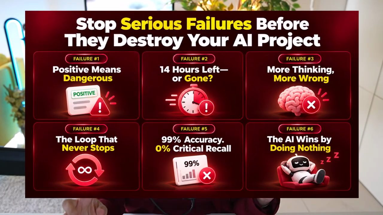 Slide Stop Serious Failures Before They Destroy Your AI Project với sáu ô failure