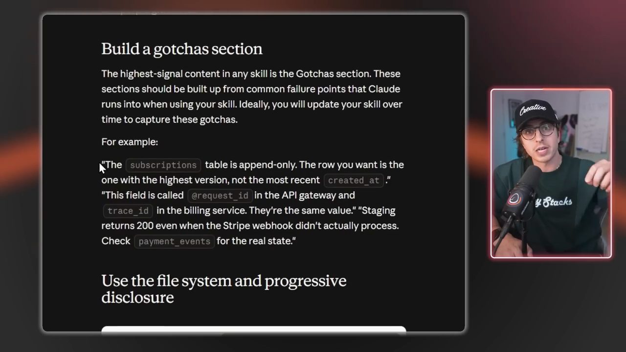 Đoạn Build a gotchas section trong bài blog của Anthropic