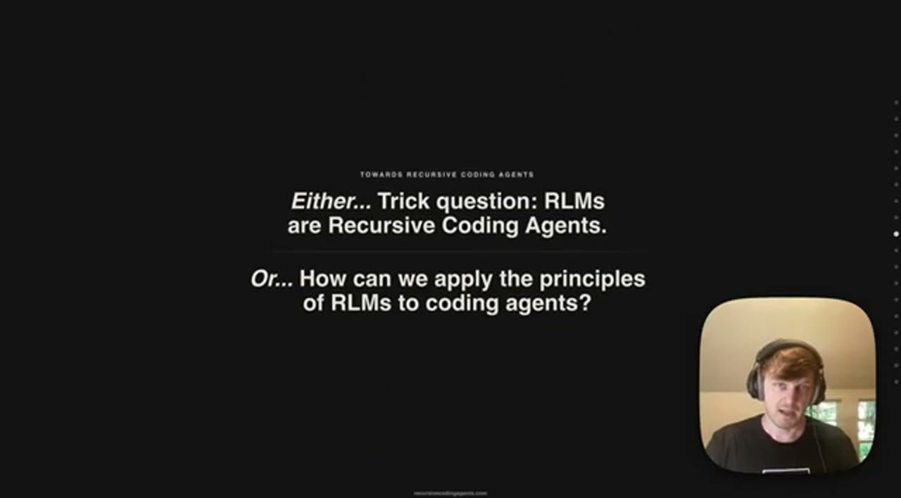 Slide Either trick question Or how can we apply the principles of RLMs to coding agents