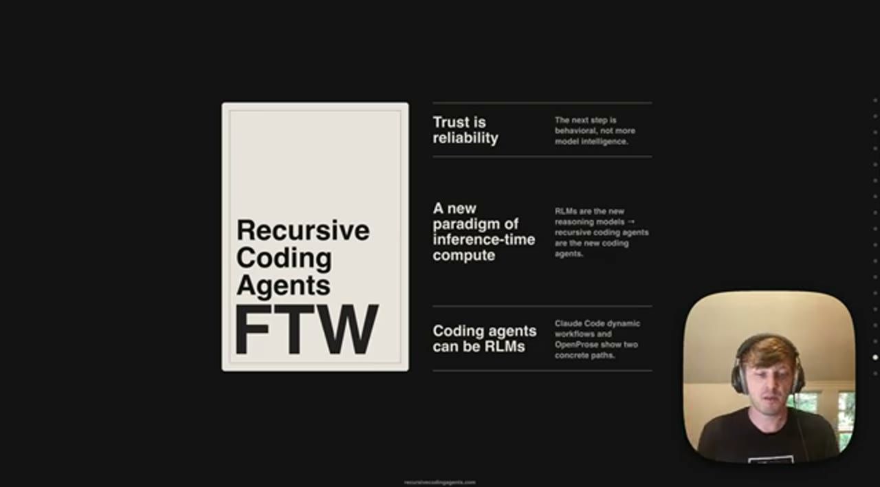 Slide Recursive Coding Agents FTW với ba takeaway