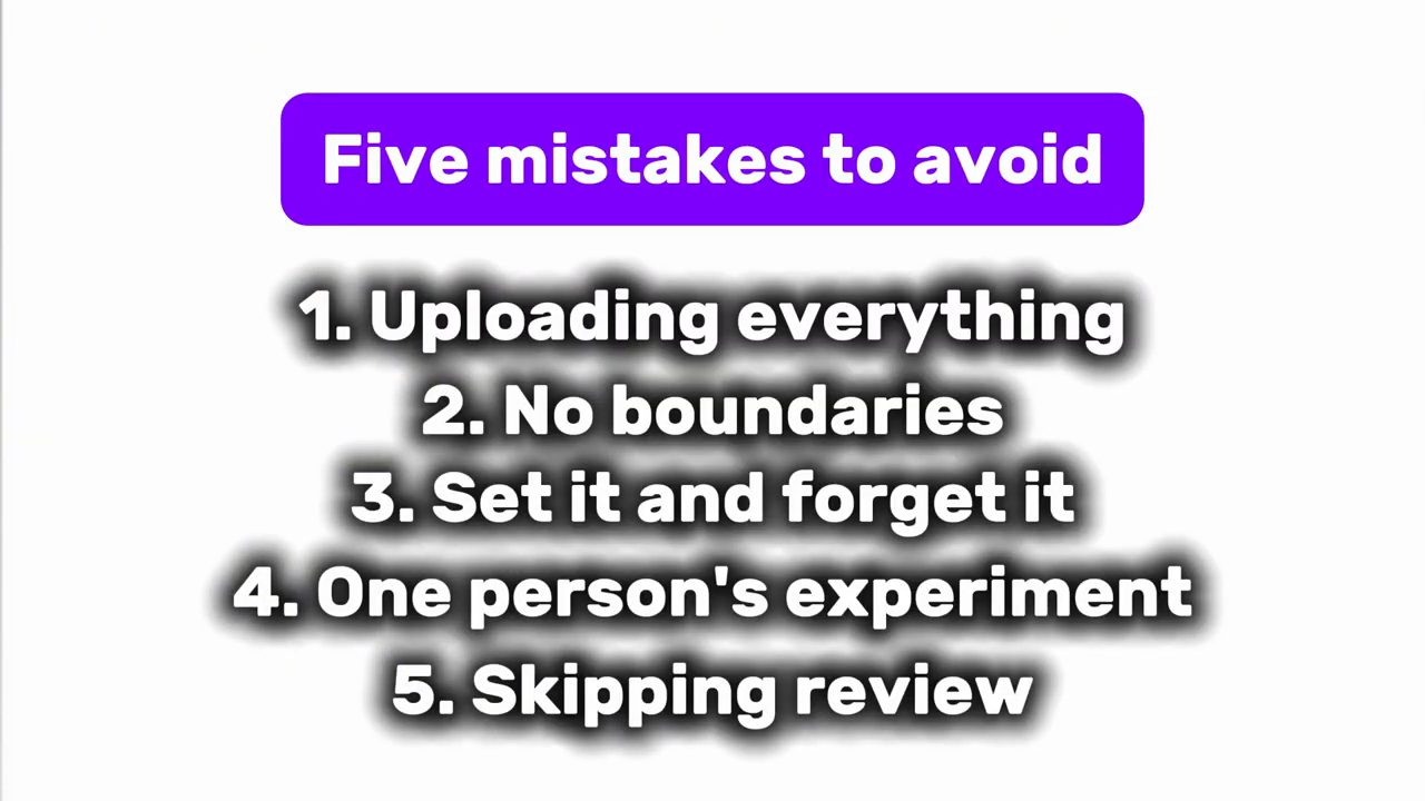 Thẻ chữ Five mistakes to avoid với năm mục