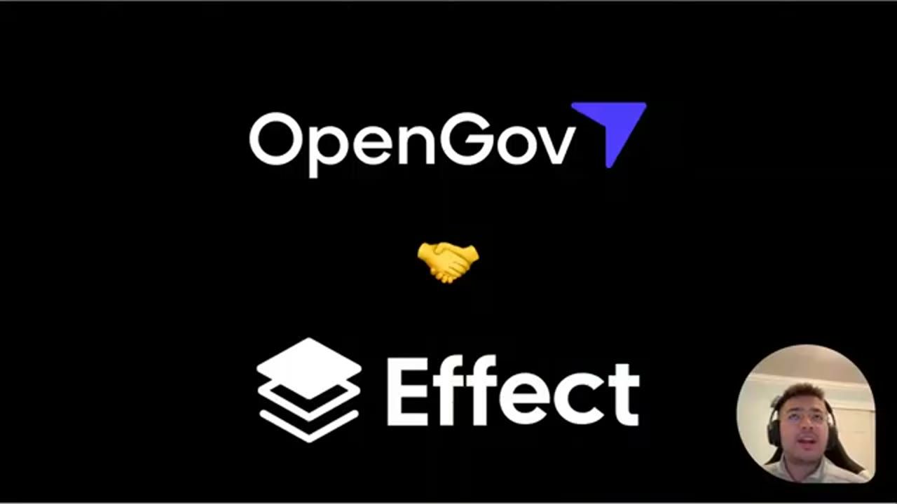 Slide logo OpenGov bắt tay logo Effect