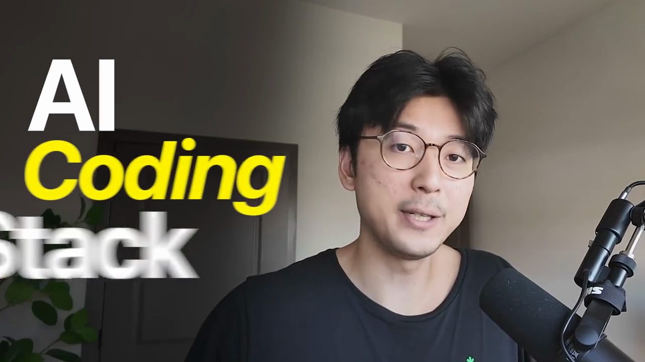 Thomas Kim nói trước camera, bên trái là dòng chữ AI Coding Stack