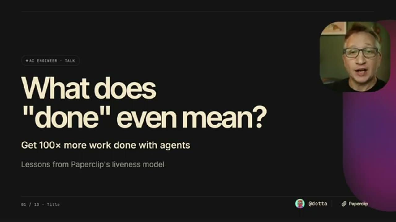 Slide tiêu đề What does done even mean, Dotta ở góc phải
