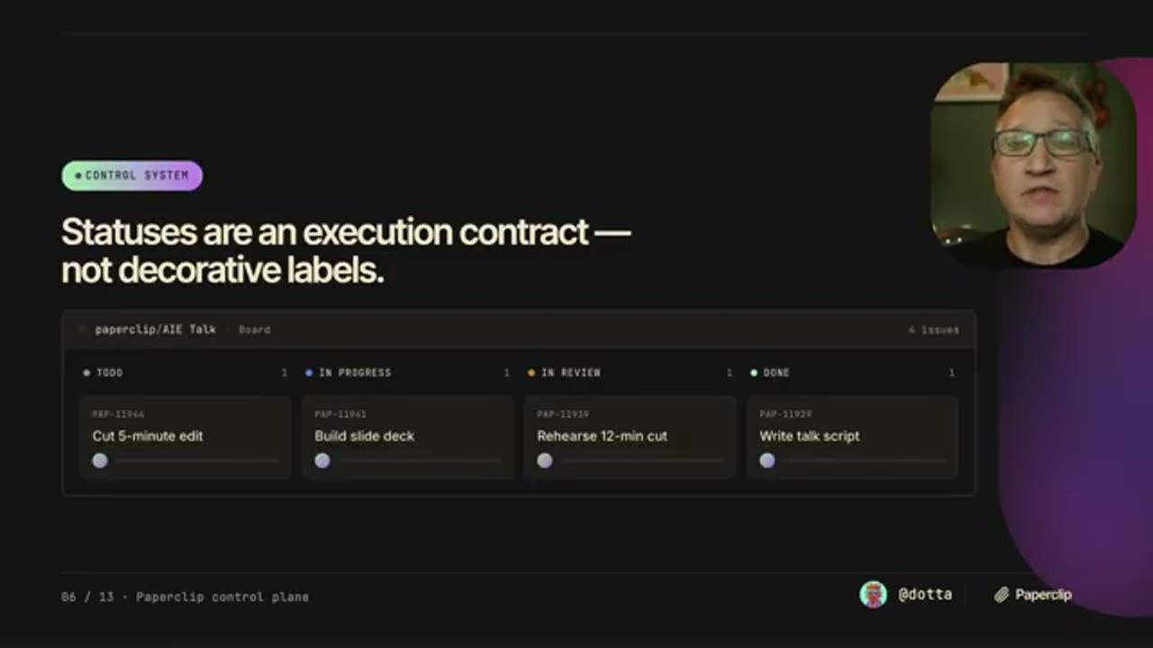 Slide Statuses are an execution contract với board bốn cột