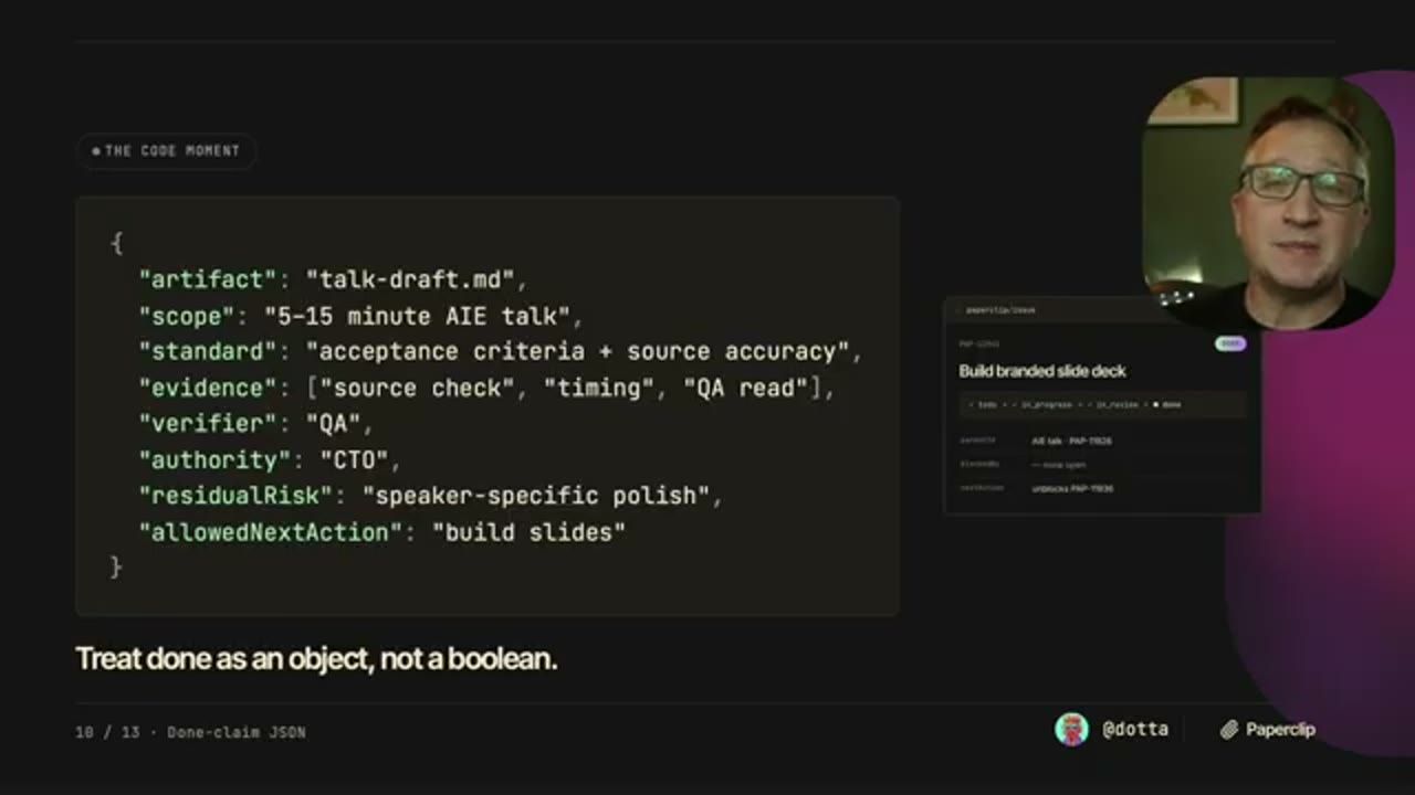 Slide The code moment với JSON done claim