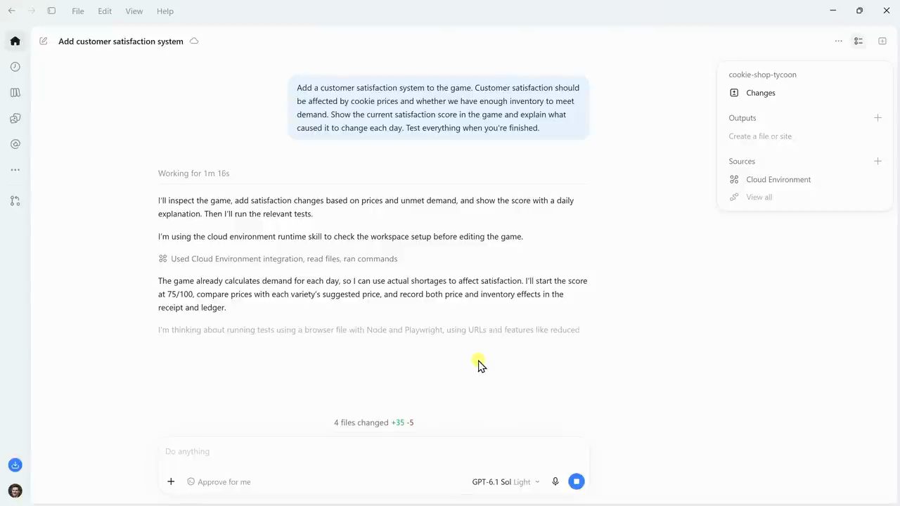 Task Add customer satisfaction system đang chạy trên cloud