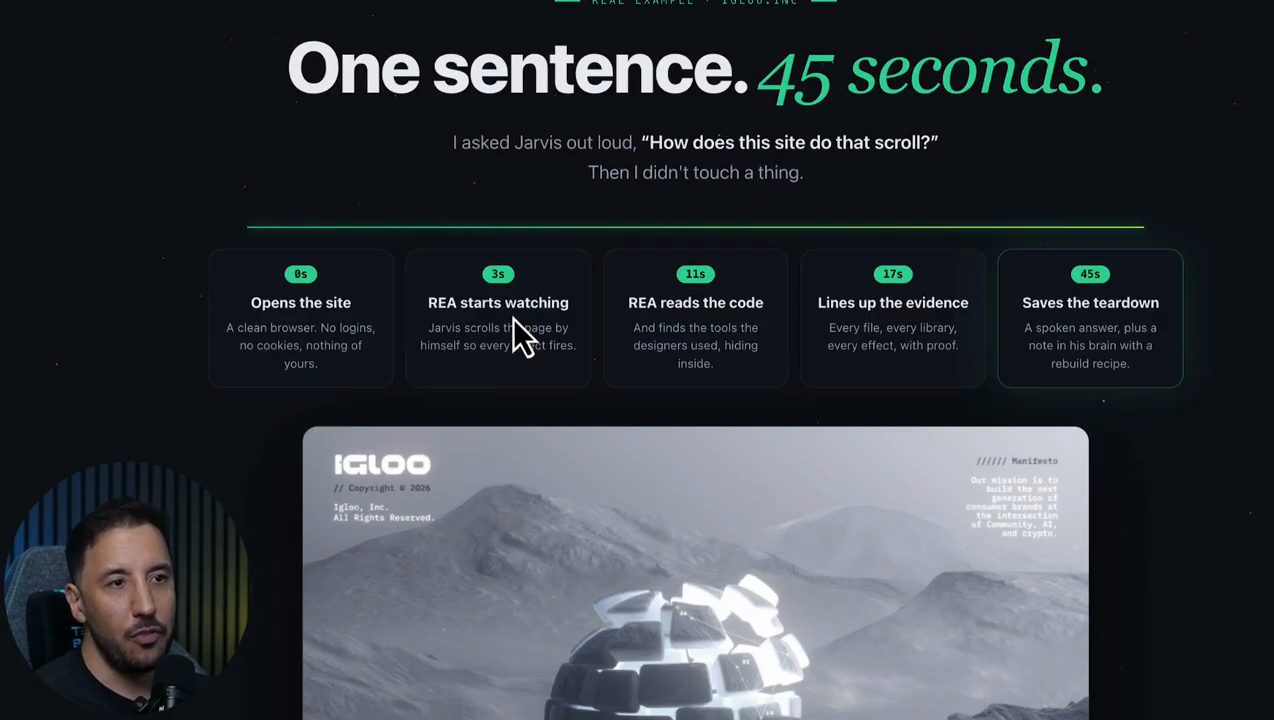 Trang One sentence. 45 seconds. với dòng thời gian năm bước của ví dụ igloo