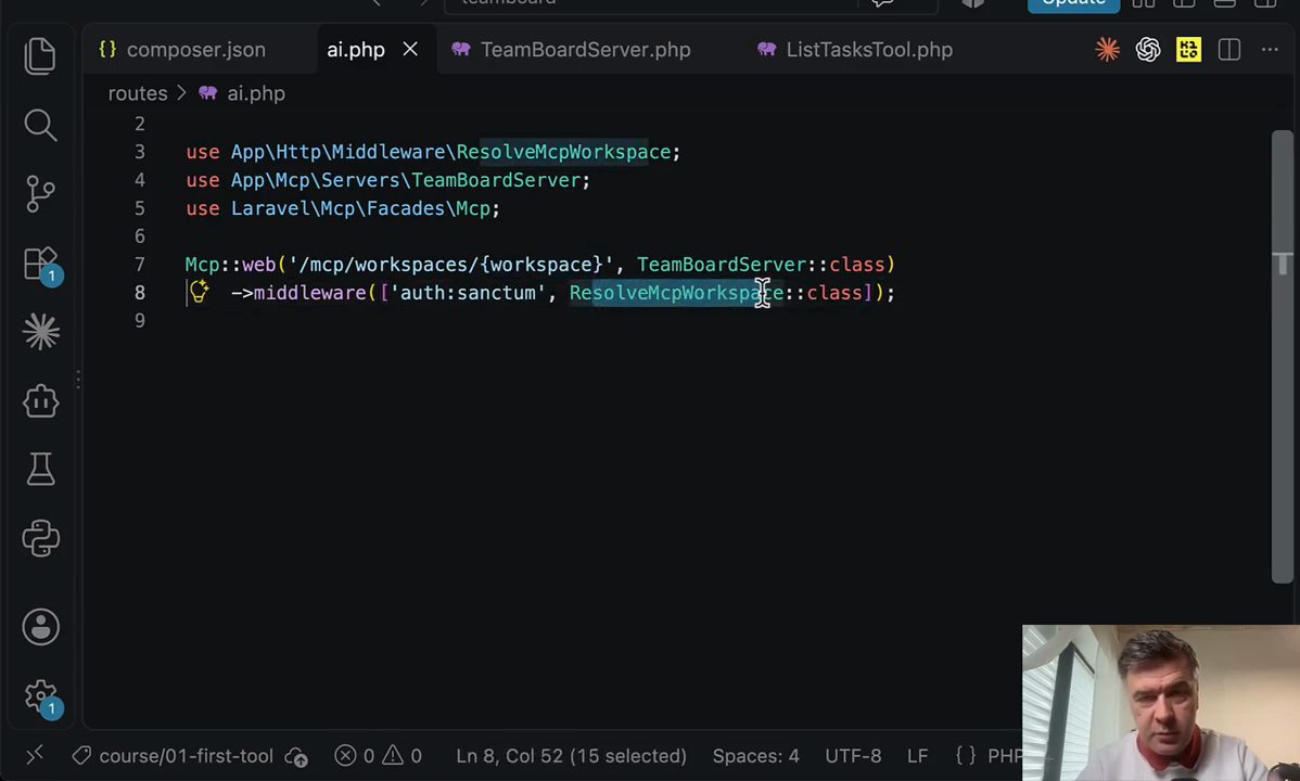 File routes/ai.php trong editor