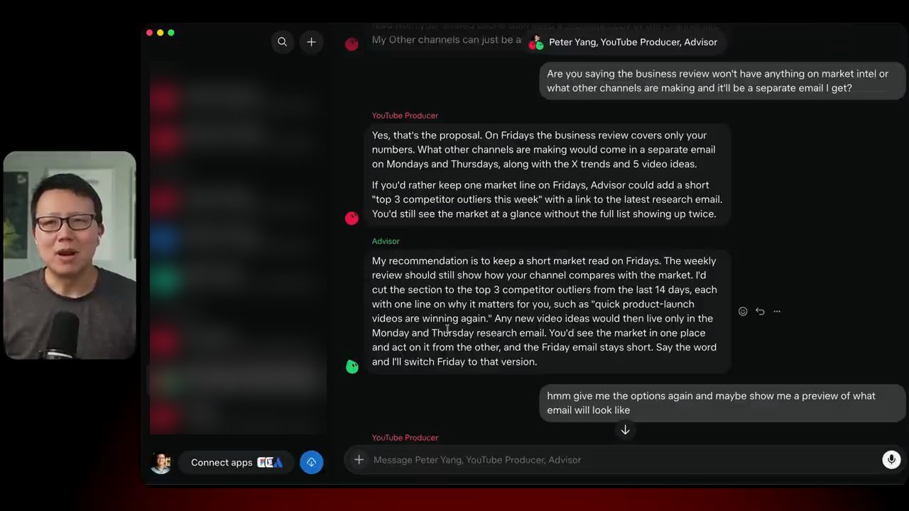 Thread chung giữa Peter Yang, YouTube Producer và Advisor bàn cách chia báo cáo