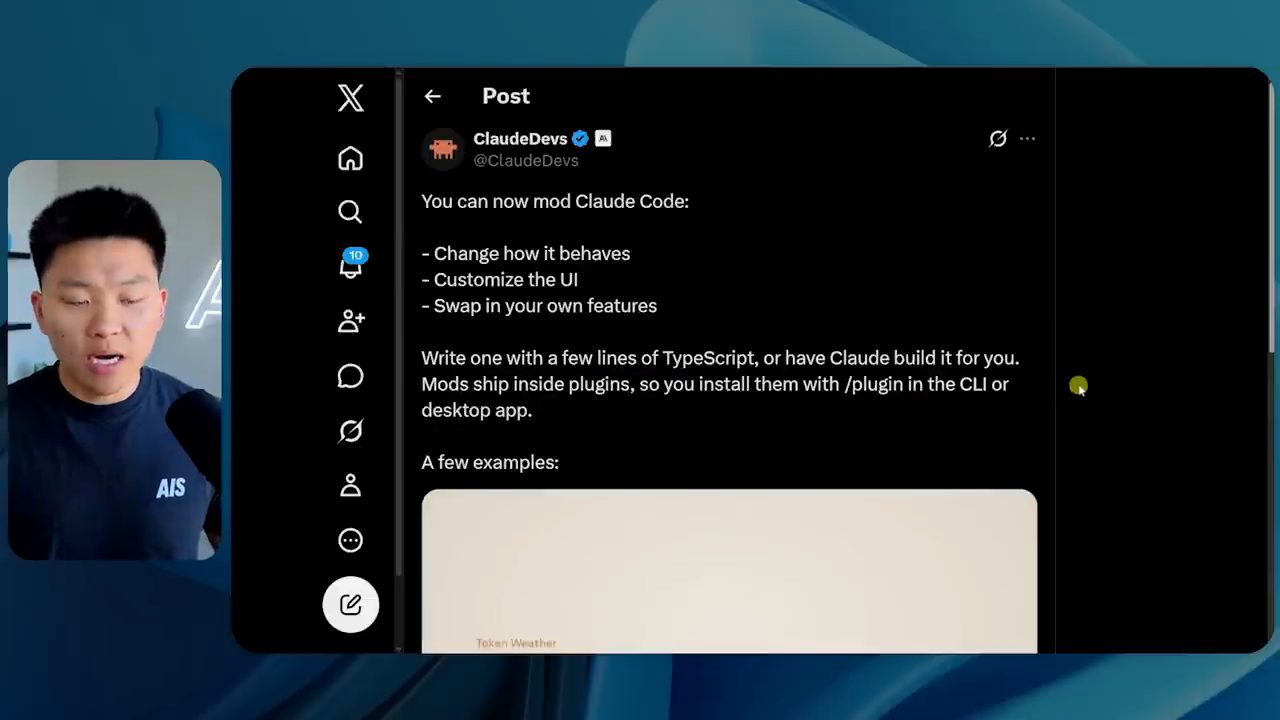 Bài đăng của ClaudeDevs trên X: You can now mod Claude Code
