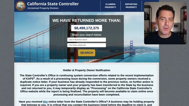Trang Unclaimed Property Division của California State Controller
