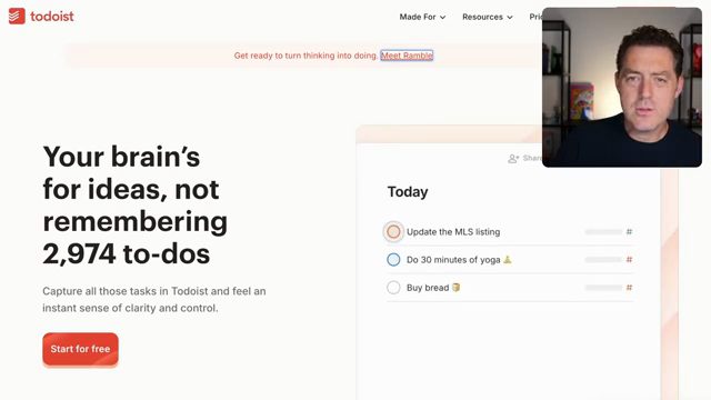 Trang chủ Todoist với khẩu hiệu và danh sách Today