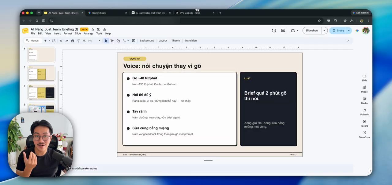 Slide Voice: nói chuyện thay vì gõ