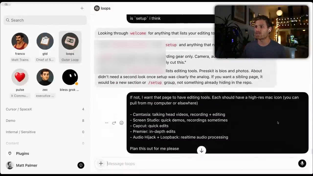 Bot loops trong Grok Bot: tin nhắn yêu cầu thêm công cụ edit vào trang setup