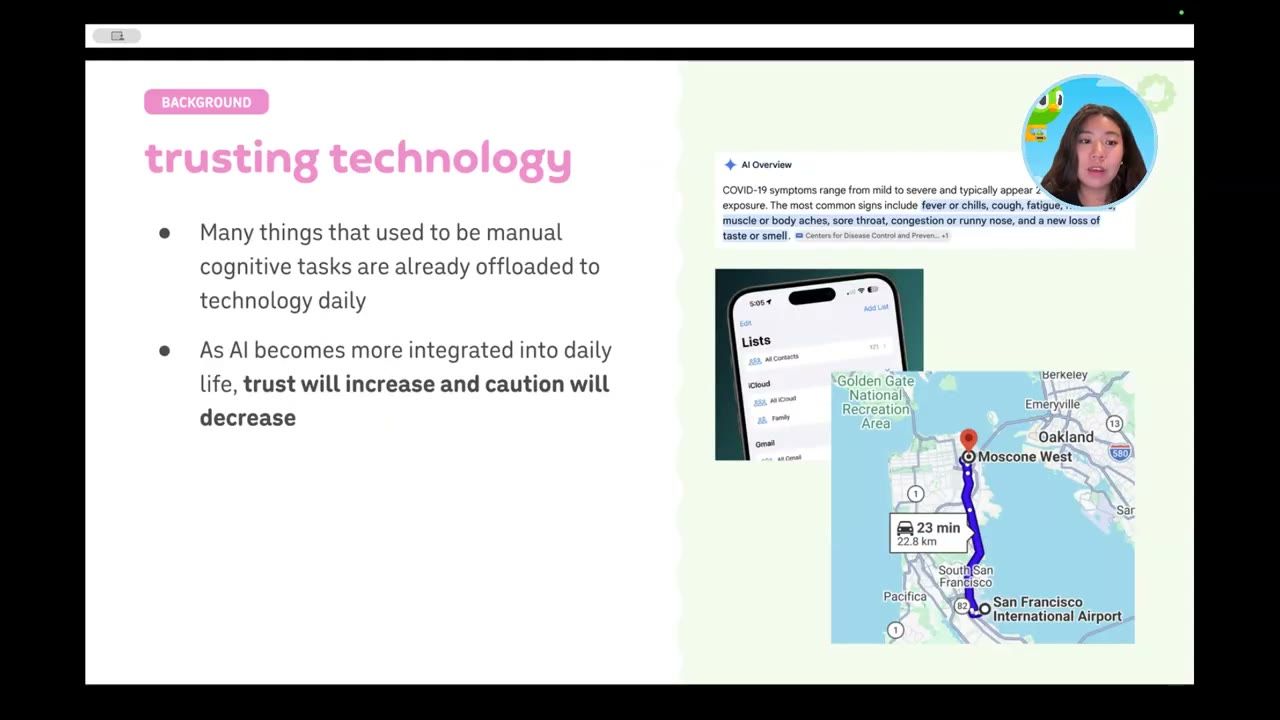 Slide trusting technology với ảnh AI Overview, danh bạ và bản đồ