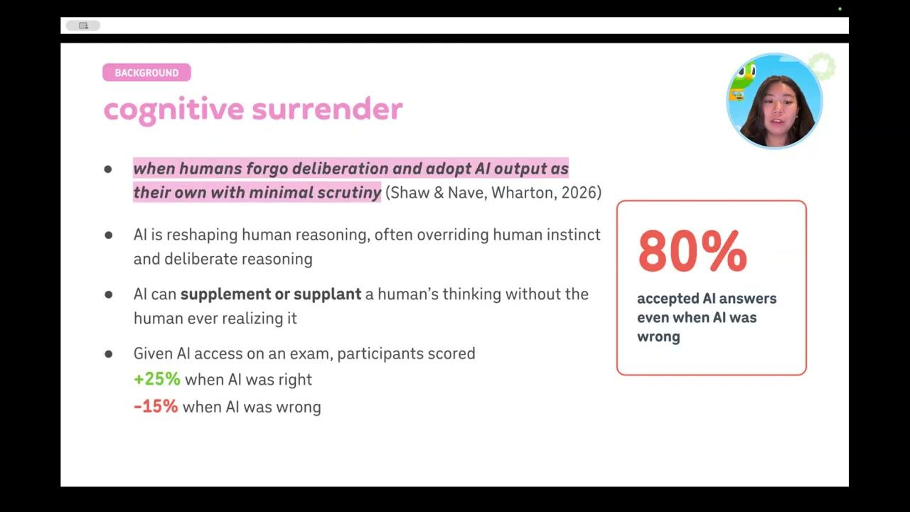 Slide cognitive surrender với con số 80%