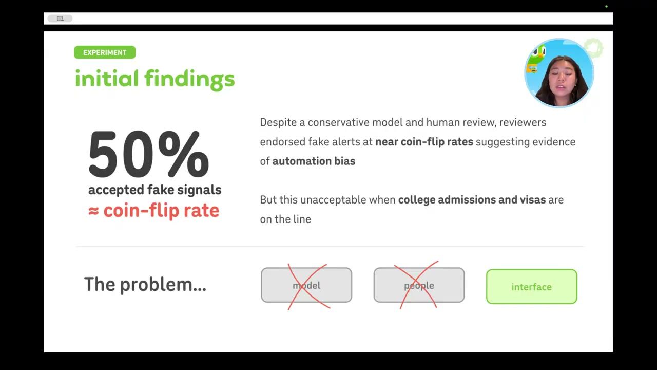 Slide initial findings: 50% accepted fake signals