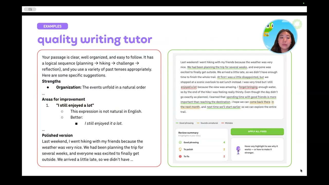 Slide quality writing tutor so sánh phản hồi dạng văn bản dài và dạng đánh dấu trực tiếp