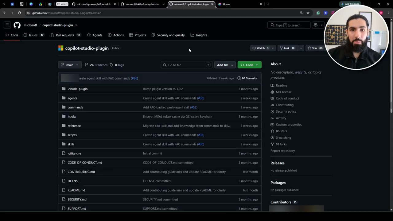 Trang GitHub của repo microsoft/copilot-studio-plugin
