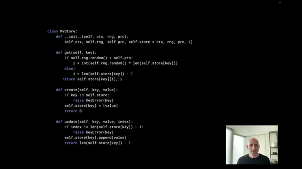 Code Python của class KVStore giả lập