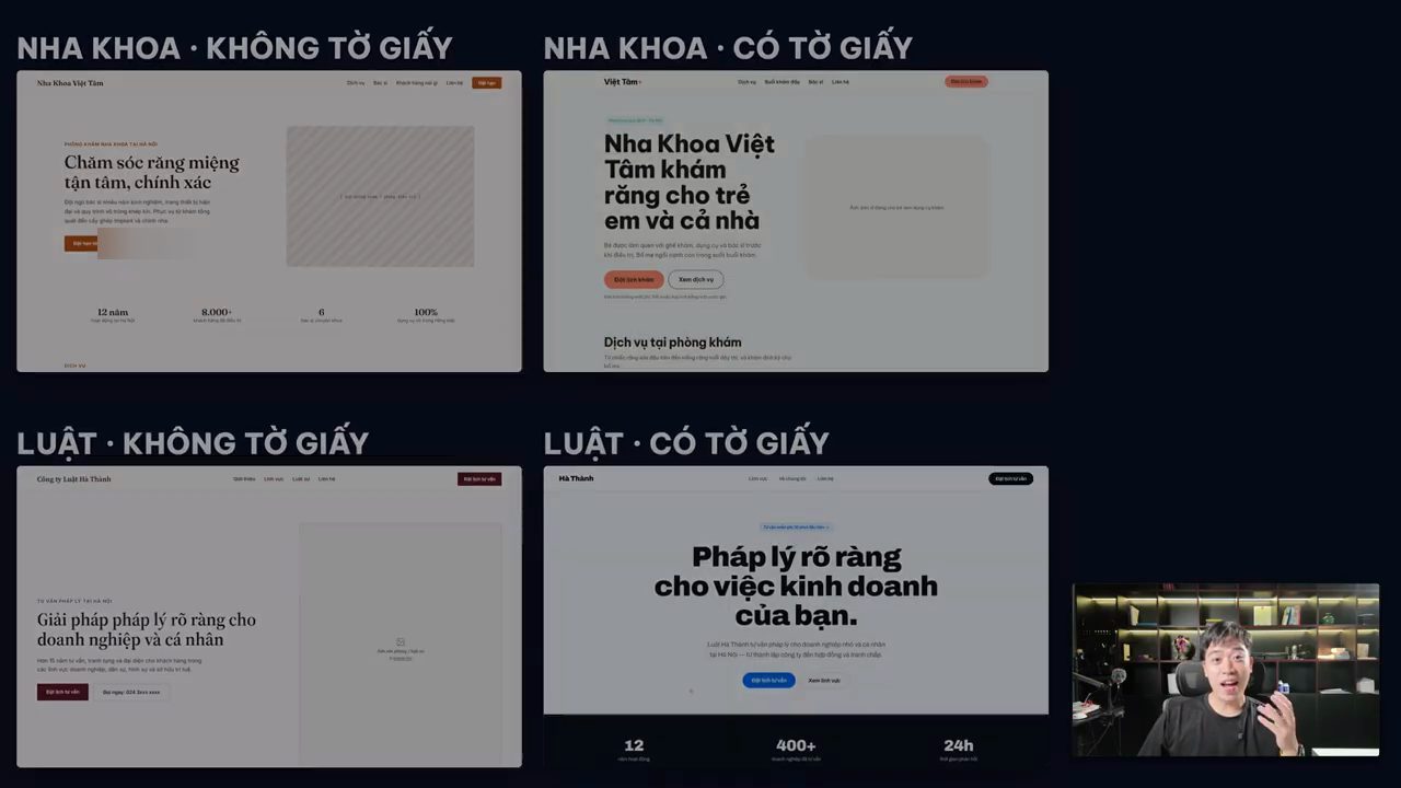 So sánh bốn trang: nha khoa và luật, không tờ giấy và có tờ giấy