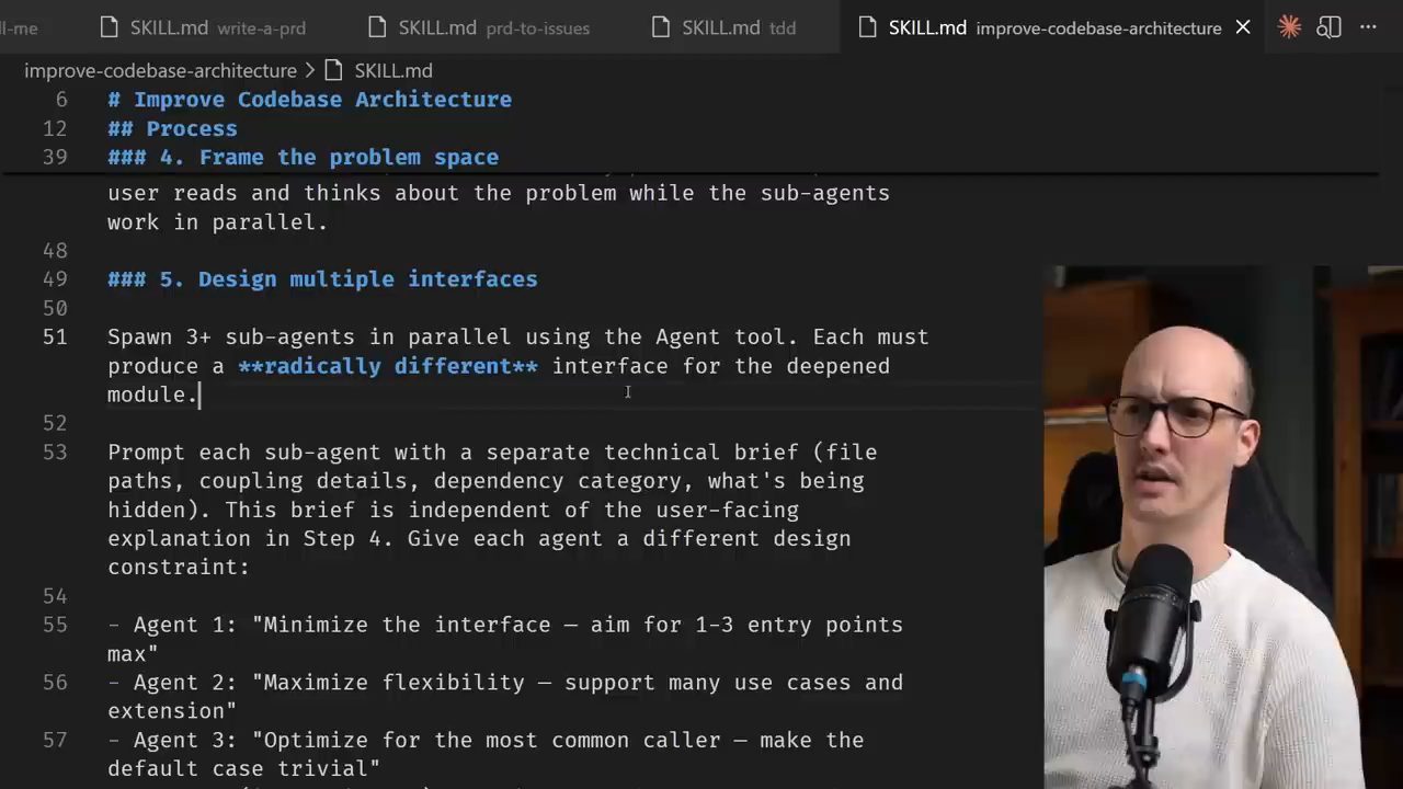 SKILL.md improve-codebase-architecture, mục 5 Design multiple interfaces