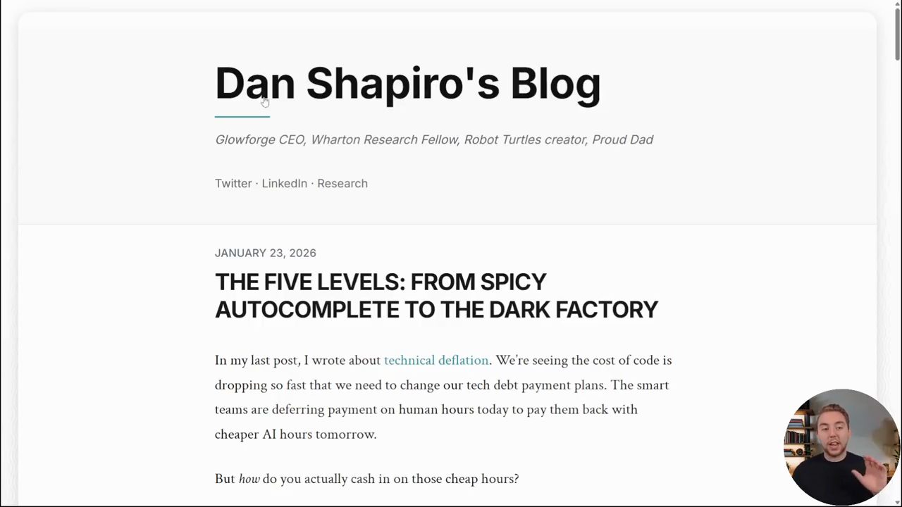Bài blog của Dan Shapiro: The Five Levels: From Spicy Autocomplete to the Dark Factory