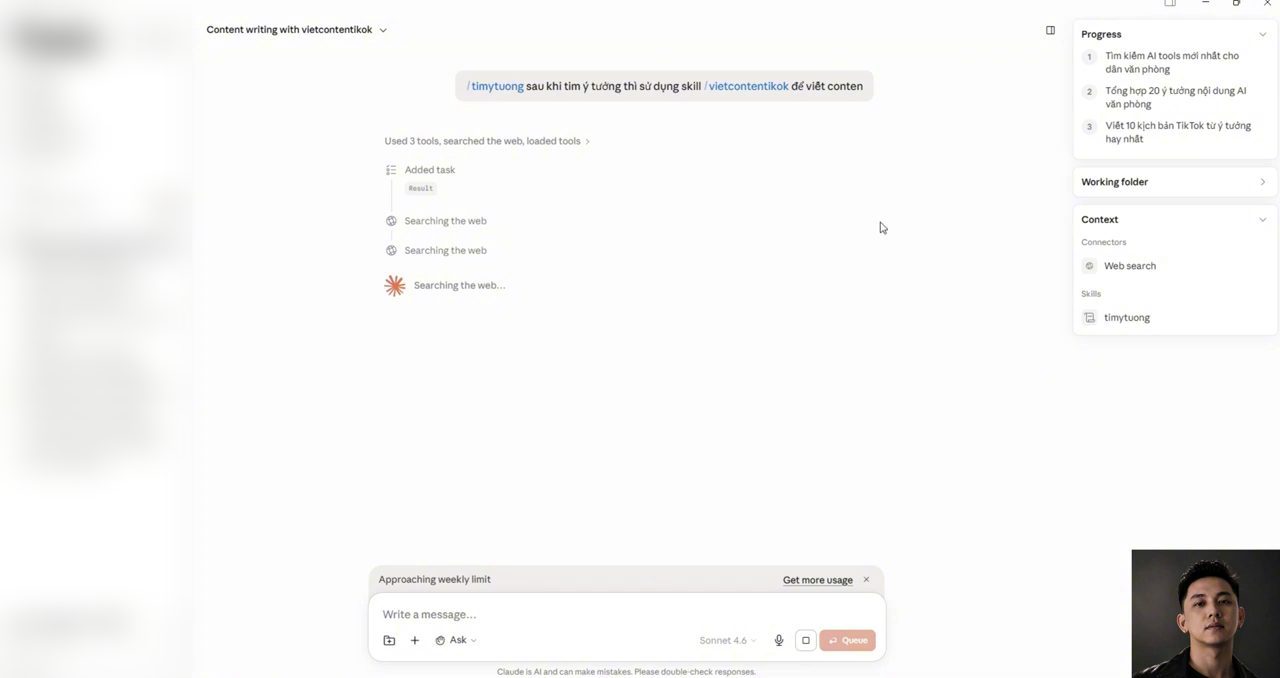Task Content writing with vietcontentikok đang tìm kiếm web với kế hoạch ba bước