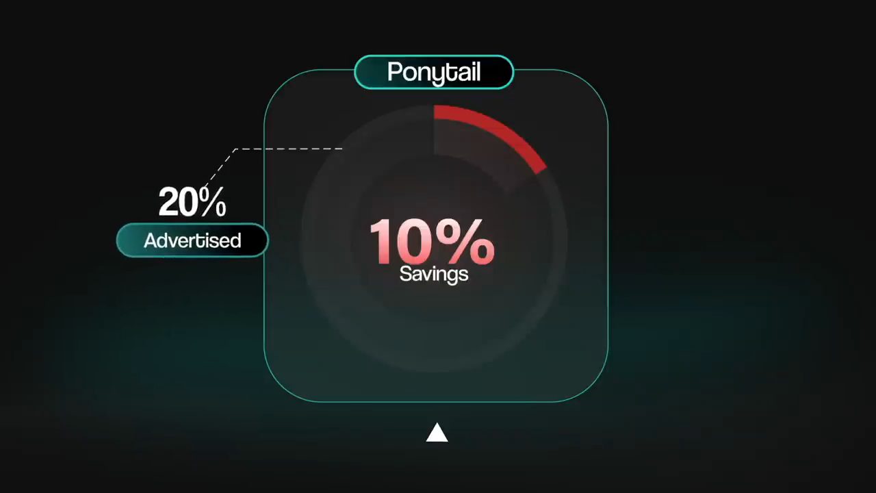 Đồ hoạ Ponytail: 20% Advertised, 10% Savings