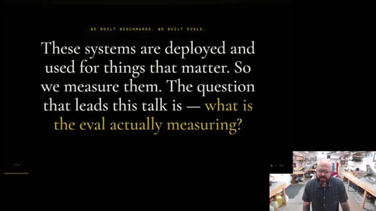 Slide: what is the eval actually measuring