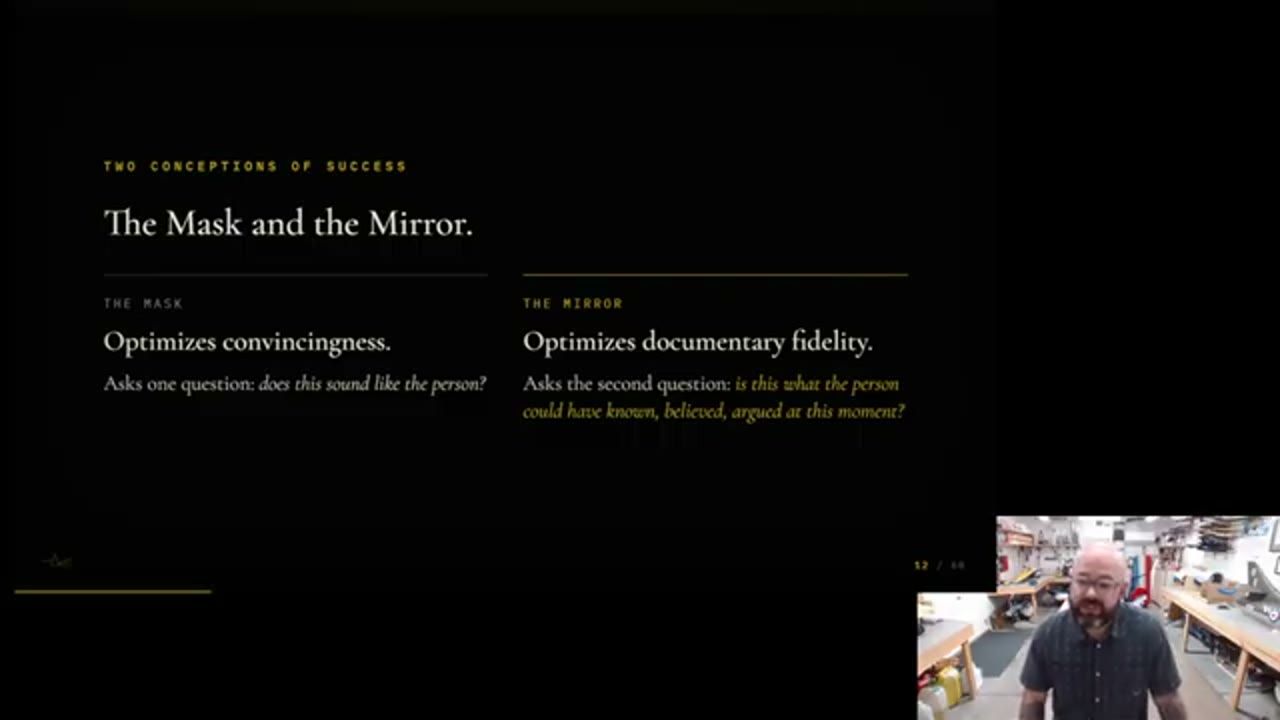 Slide The Mask and the Mirror, hai quan niệm về thành công