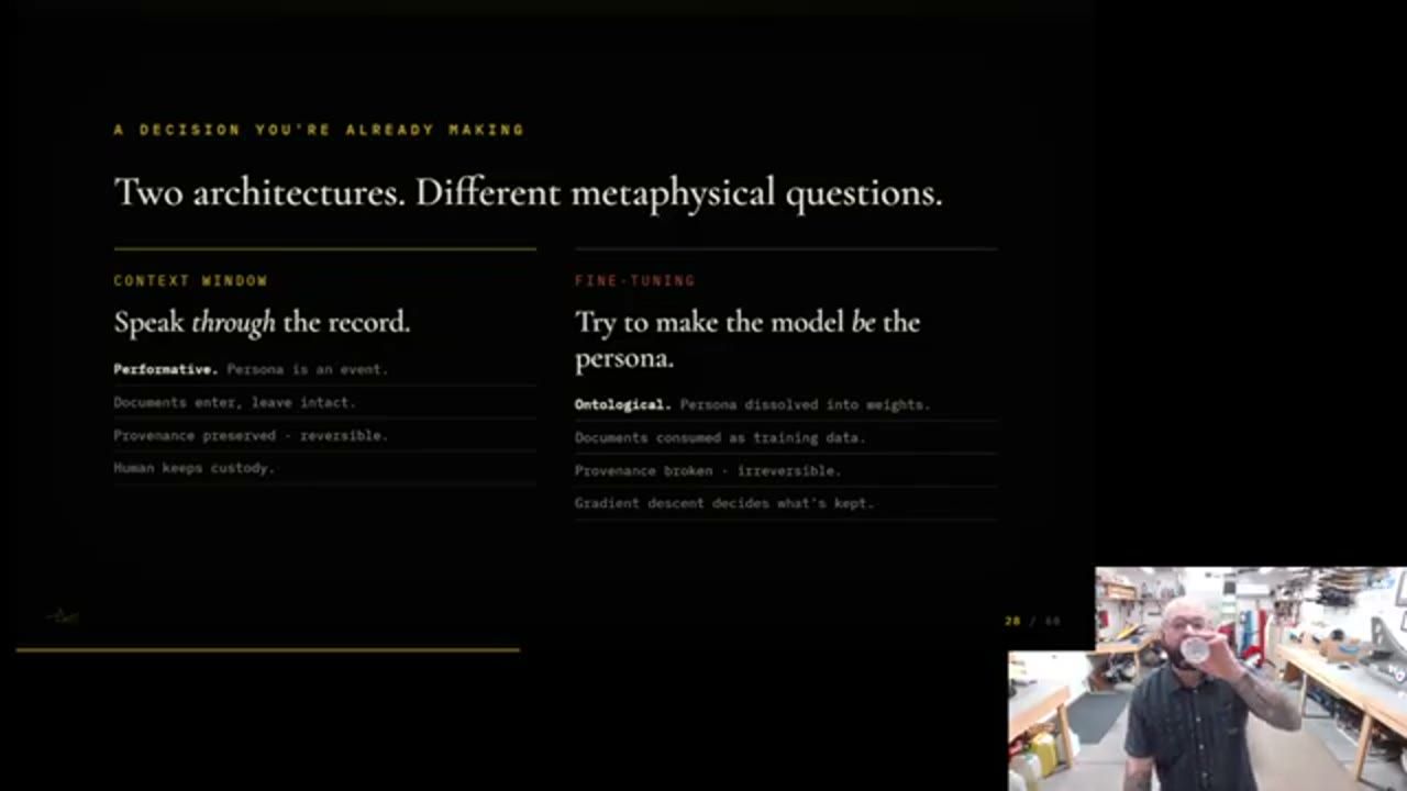 Slide Two architectures. Different metaphysical questions.
