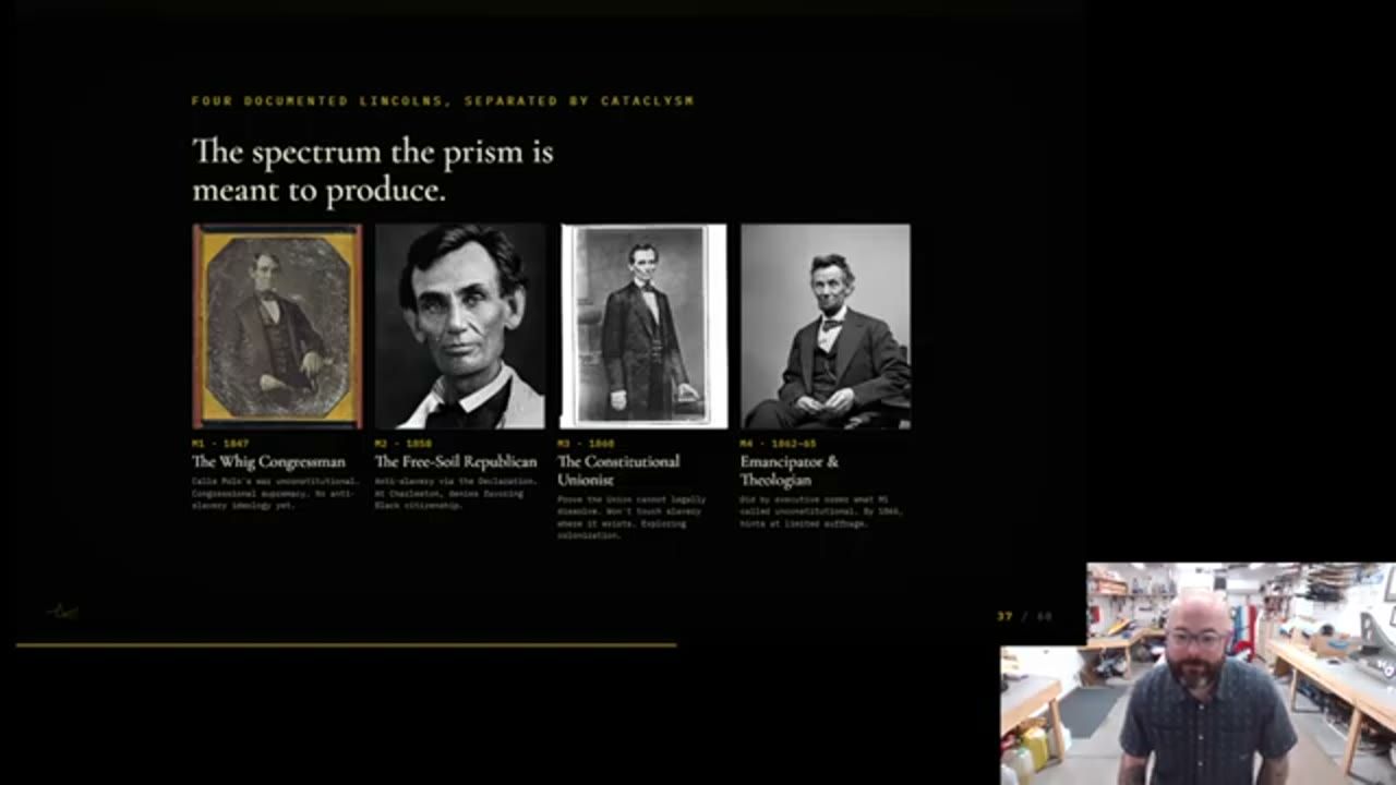 Slide: bốn chân dung Lincoln, the spectrum the prism is meant to produce