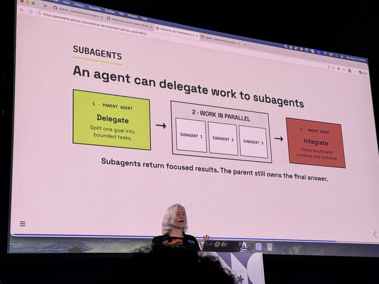Slide An agent can delegate work to subagents