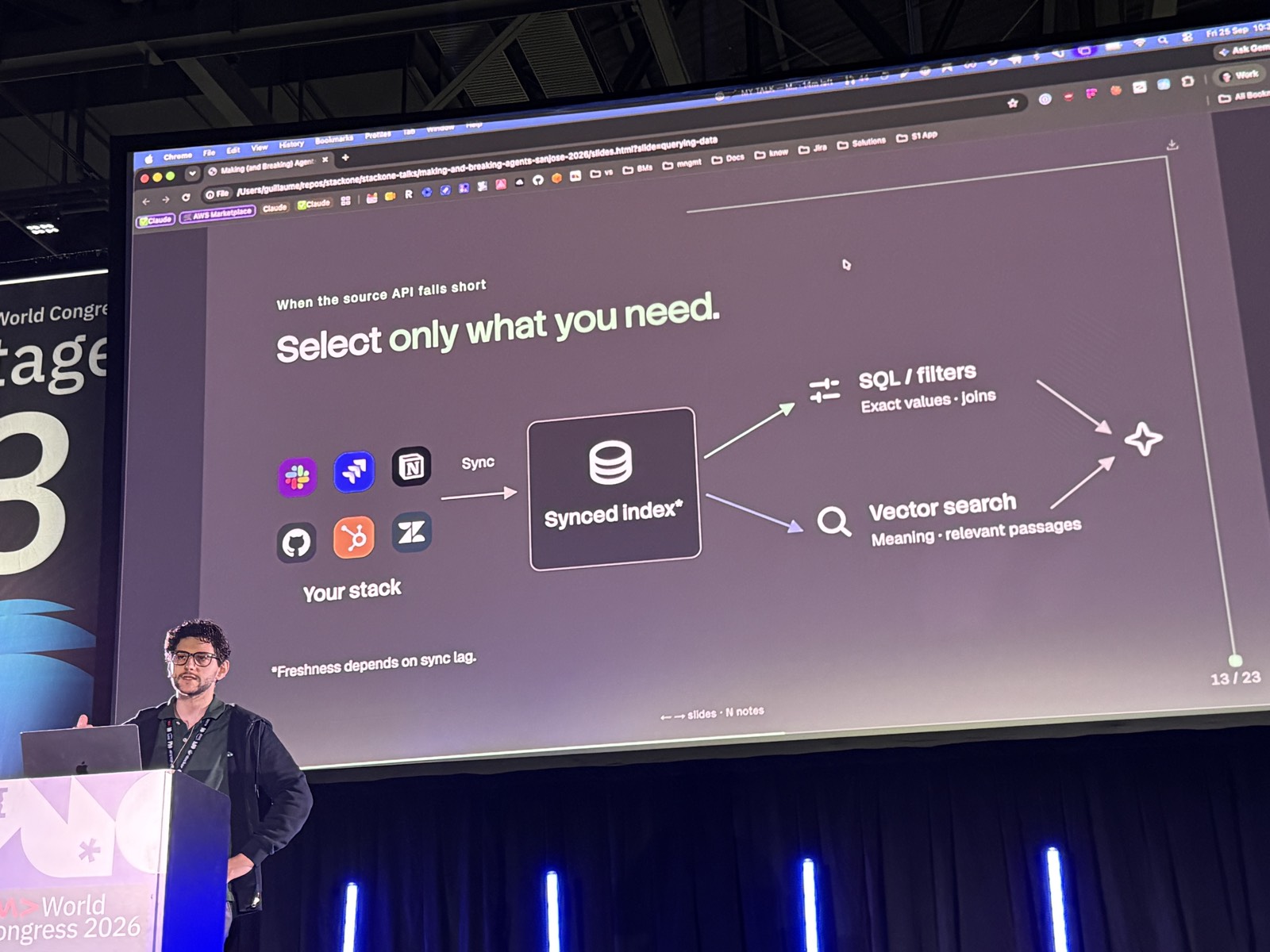 Slide Select only what you need: synced index