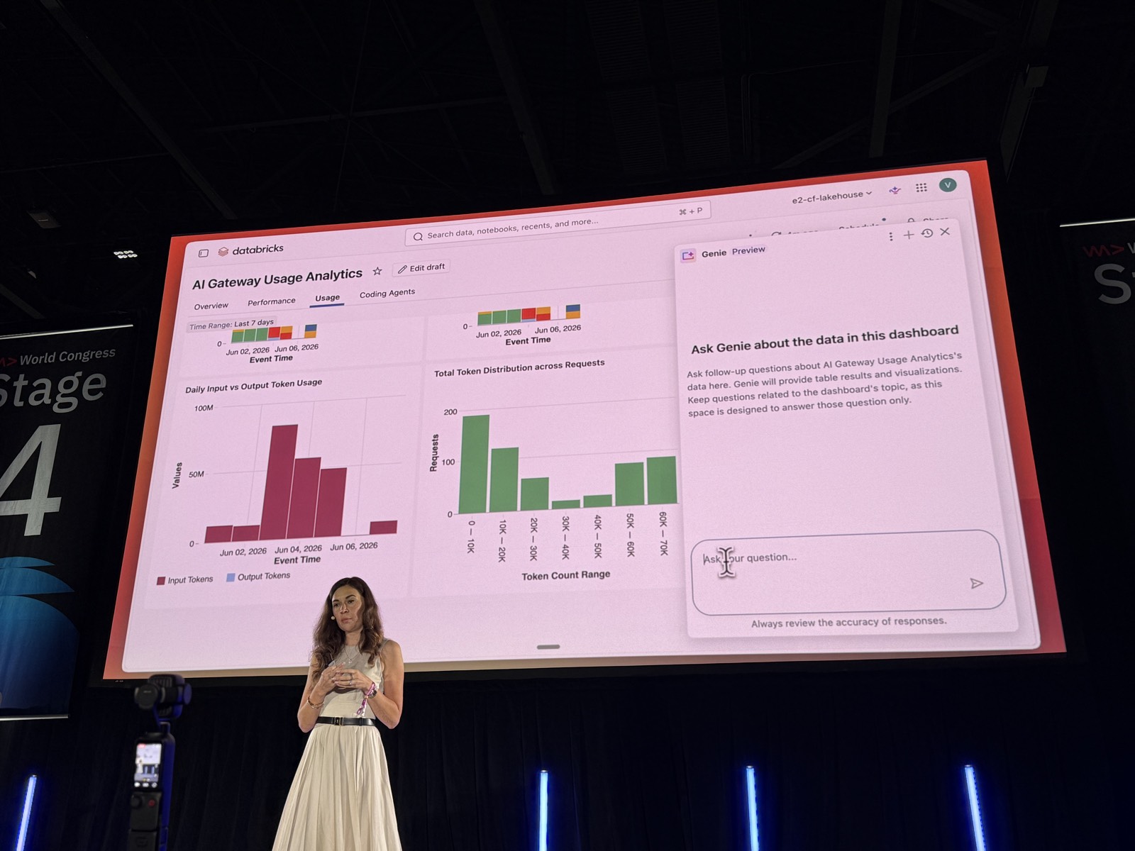 Khung Genie mở cạnh dashboard