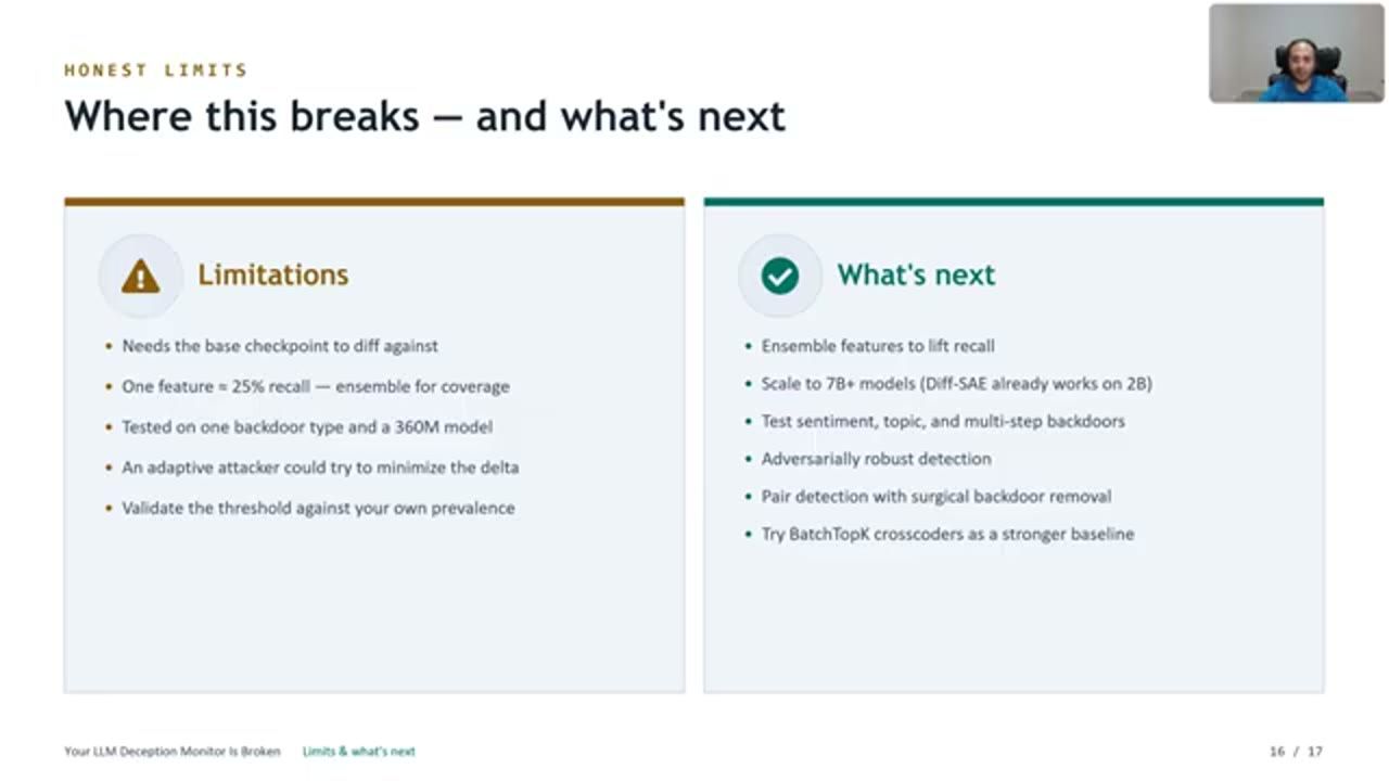 Slide Honest limits: Where this breaks and what's next