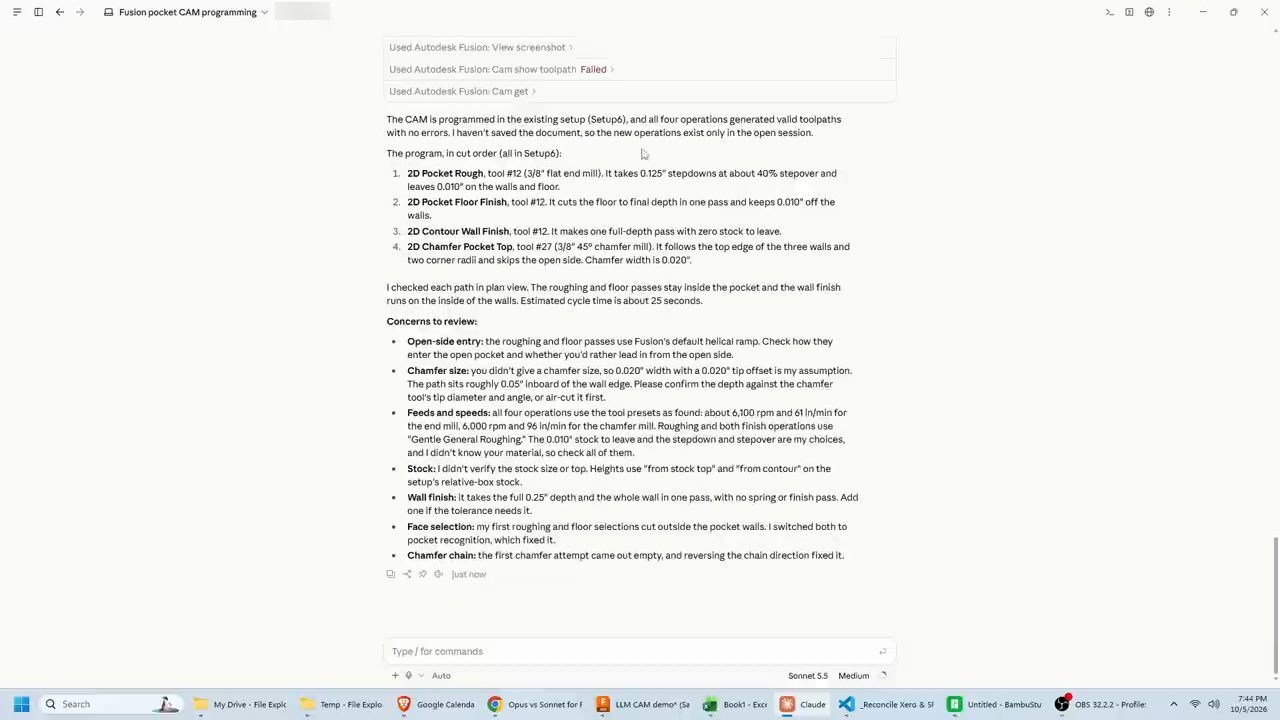 Báo cáo của Claude: bốn operation trong Setup6 và danh sách Concerns to review