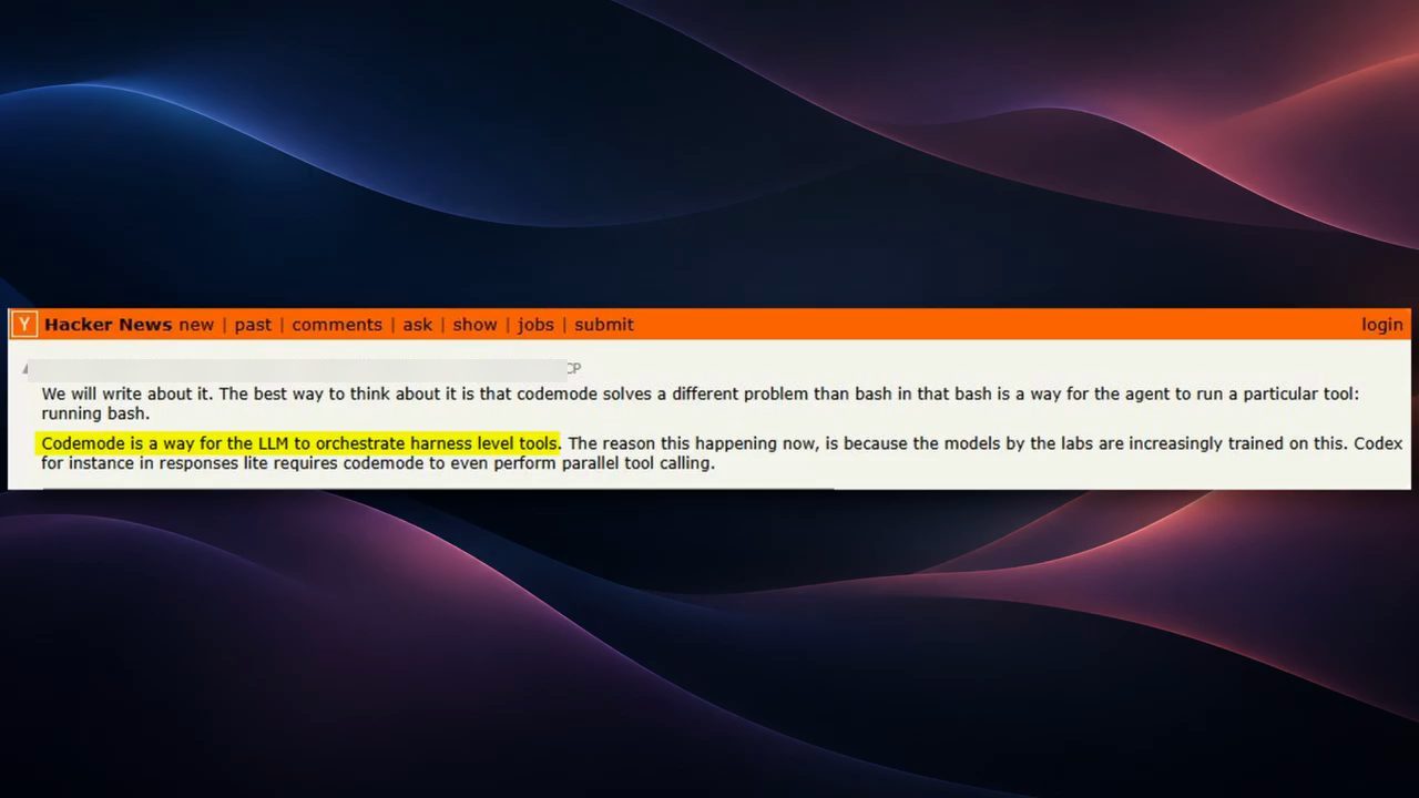 Trả lời của Armin Ronacher trên Hacker News về Codemode và bash