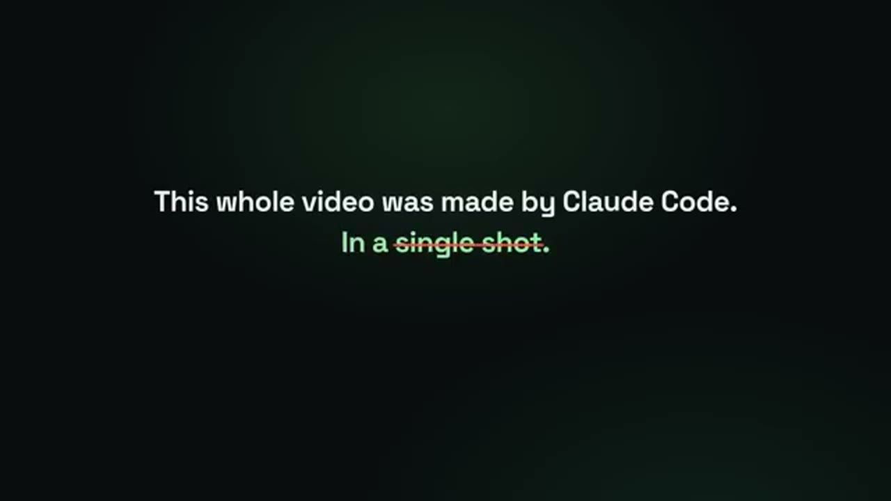 Slide mở đầu: This whole video was made by Claude Code
