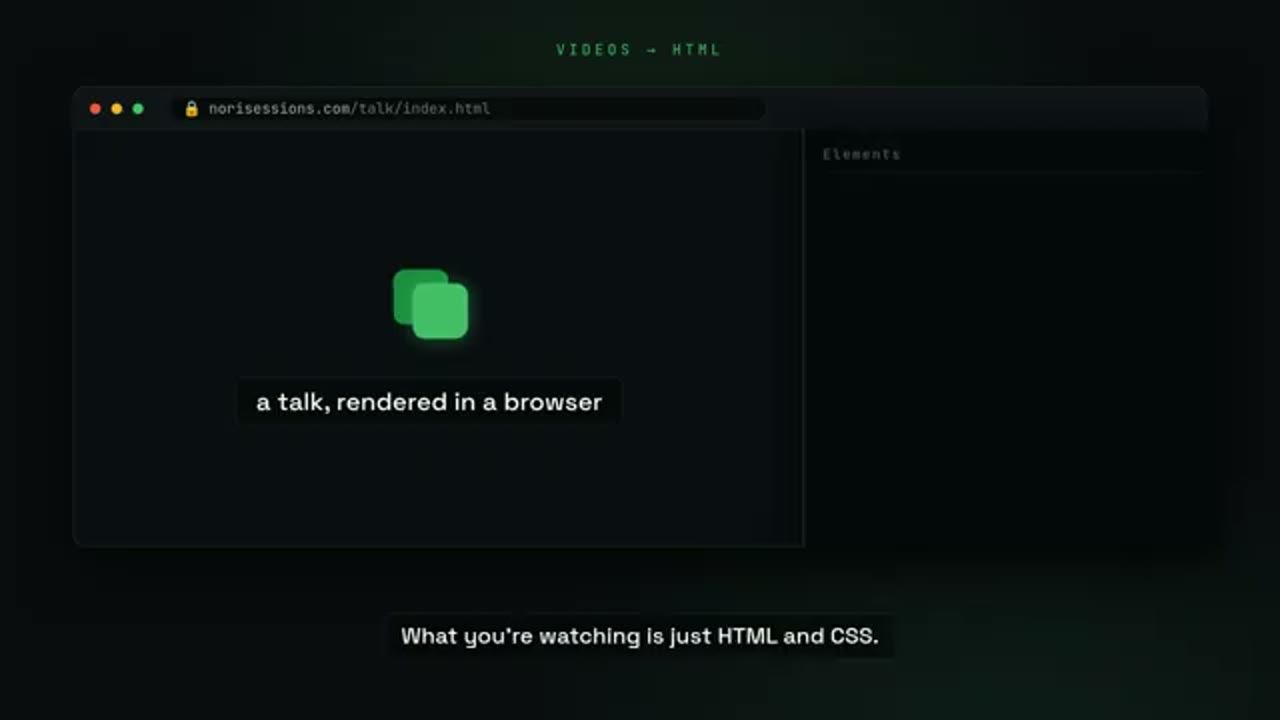 Cửa sổ trình duyệt với dòng chữ a talk, rendered in a browser