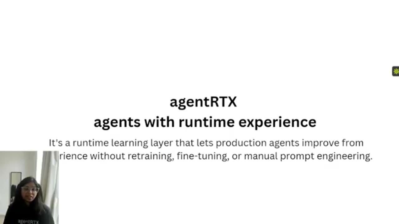 Slide agentRTX, agents with runtime experience
