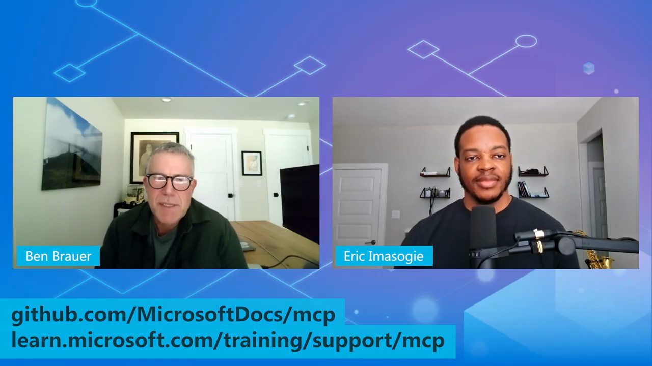 Ben Brauer và Eric Imasogie, dưới là hai đường link github.com/MicrosoftDocs/mcp và learn.microsoft.com/training/support/mcp
