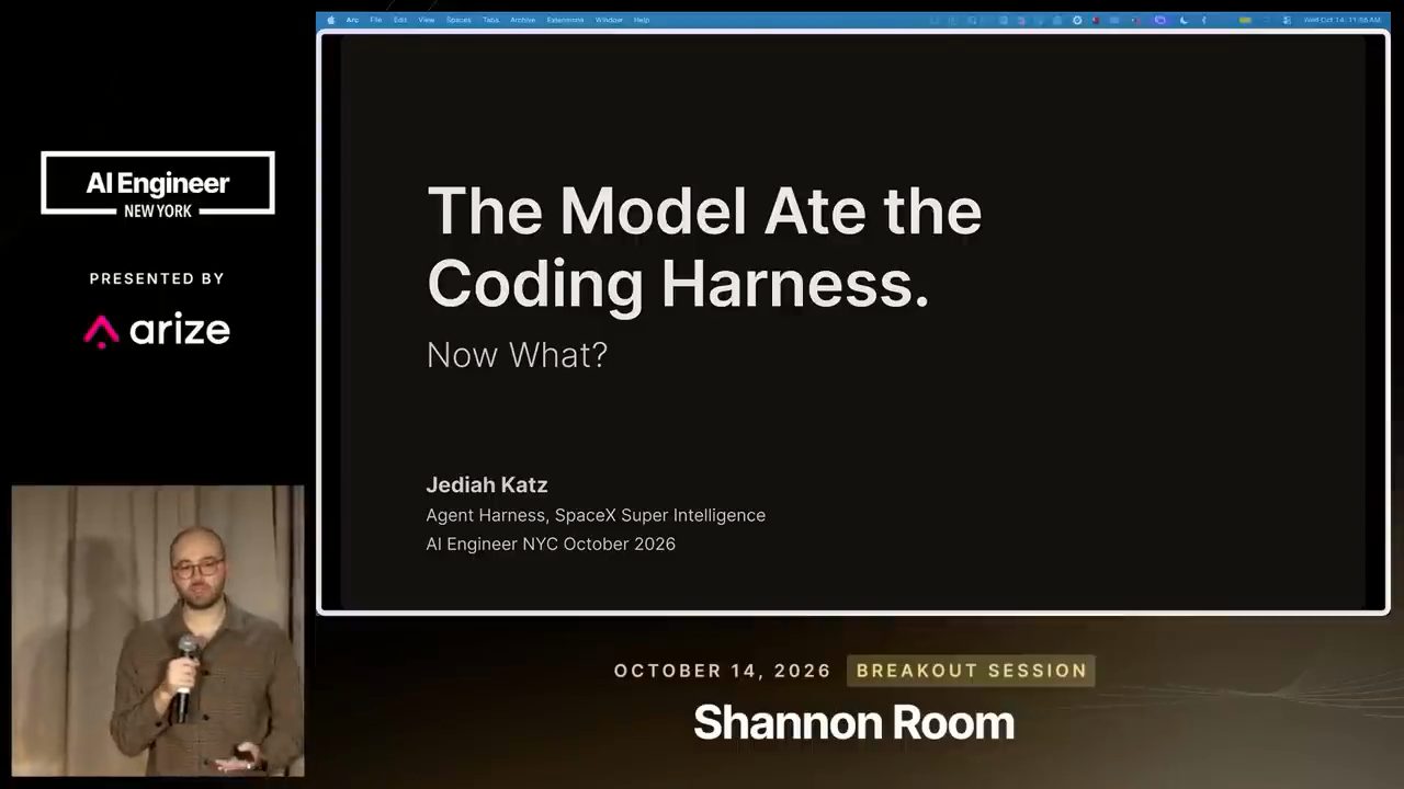Slide The Model Ate the Coding Harness. Now What? của Jediah Katz tại AI Engineer New York