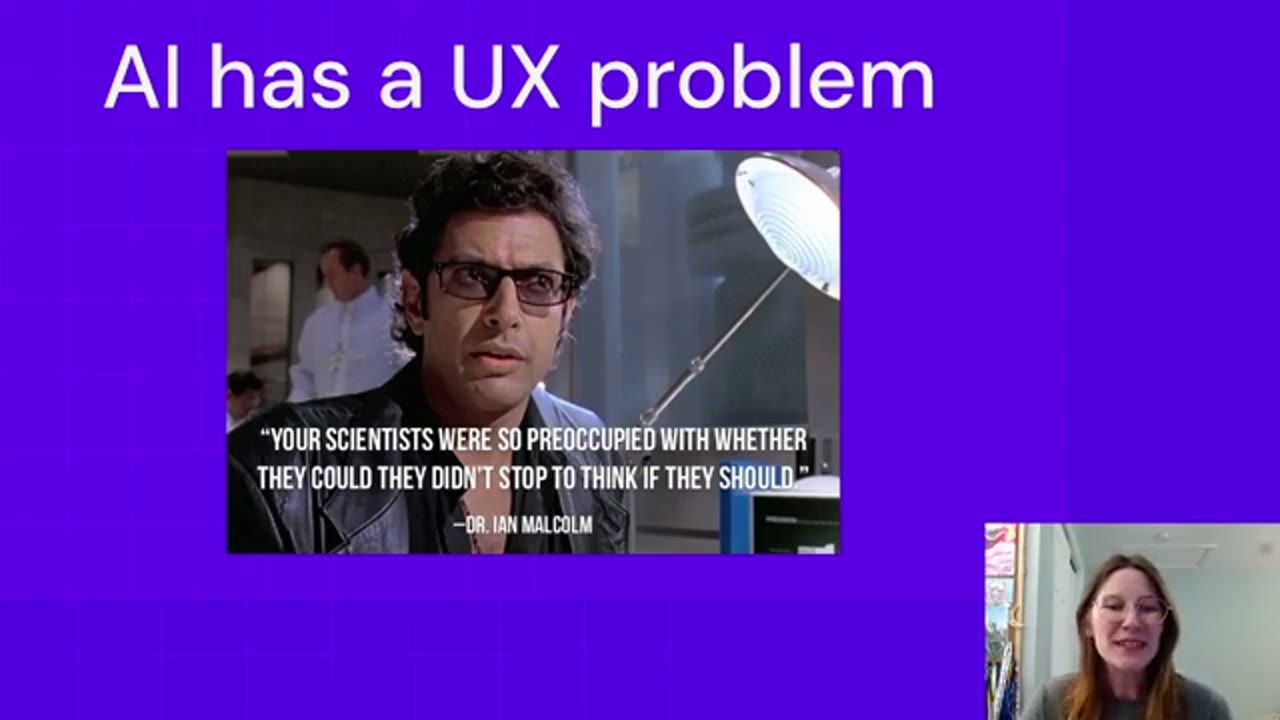 Slide AI has a UX problem với ảnh nhân vật Dr. Ian Malcolm trong Jurassic Park